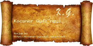 Kocsner Gyöngyi névjegykártya